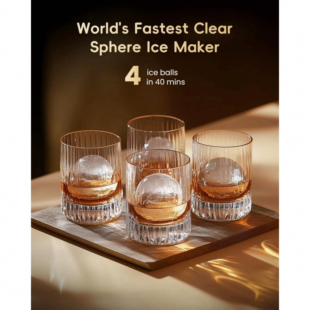 Round Ice Sphere Maker ❄️🥃 | Slow-Melting Clear Ice for Premium Drinks