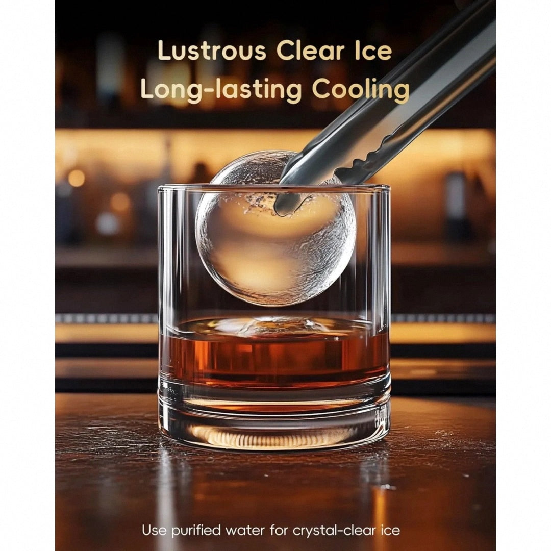 Round Ice Sphere Maker ❄️🥃 | Slow-Melting Clear Ice for Premium Drinks