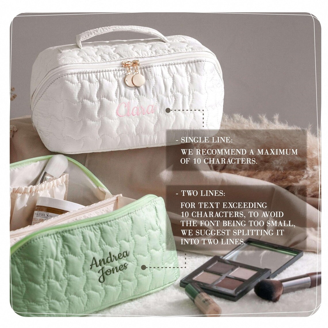 Personalized makeup bag 🎀💄 | Customized gift for her or bridesmaids💝